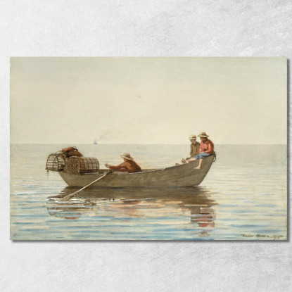 Tres Niños En Un Bote Con Langostas Winslow Homer cuadro en lienzo