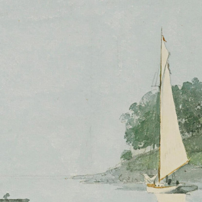 Yacht Dans Une Crique De Gloucester Winslow Homer tableau impression sur toile