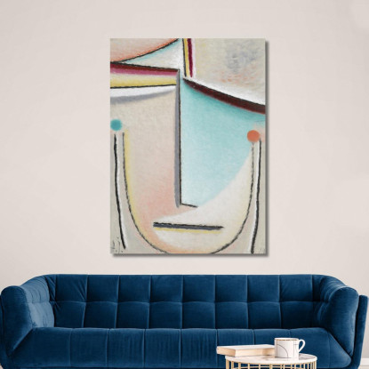 Testa Astratta Rosa-Azzurro Alexej von Jawlensky avj9 quadro stampato su tela
