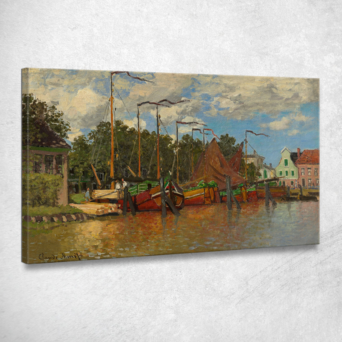 Barche A Zaandam Claude Monet mnt126 quadro stampato su tela Barche A Zaandam Claude Monet mnt126 quadro stampato su tela