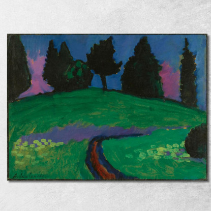 Alberi Scuri Sul Pendio Verde Alberi Scuri Sul Pendio Verde Alexej von Jawlensky avj25 quadro stampato su tela