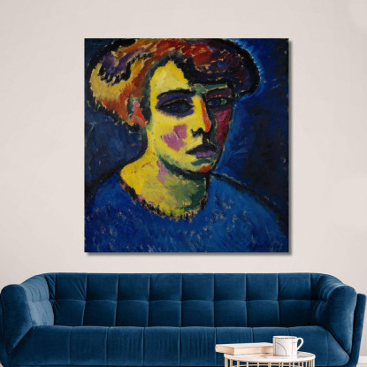 Frauenkopf Testa Di Donna Alexej von Jawlensky avj29 quadro stampato su tela