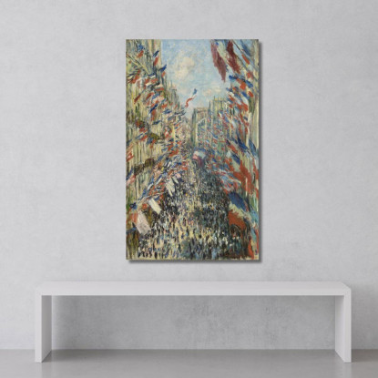 Rue Montorgueil A Parigi Claude Monet mnt128 quadro stampato su tela