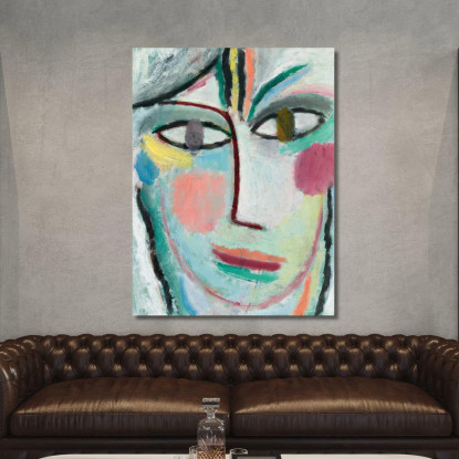 Testa Di Una Donna Femina Alexej von Jawlensky avj39 quadro stampato su tela