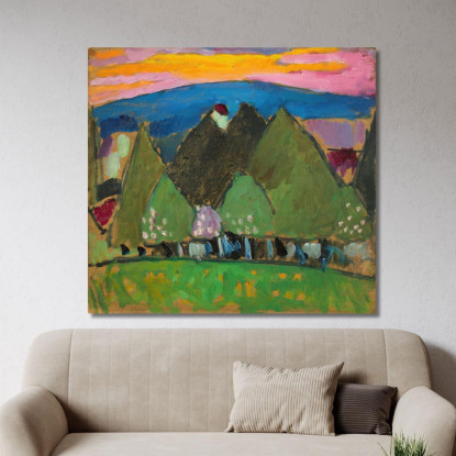 Paesaggio Con Alberi Alexej von Jawlensky avj49 quadro stampato su tela
