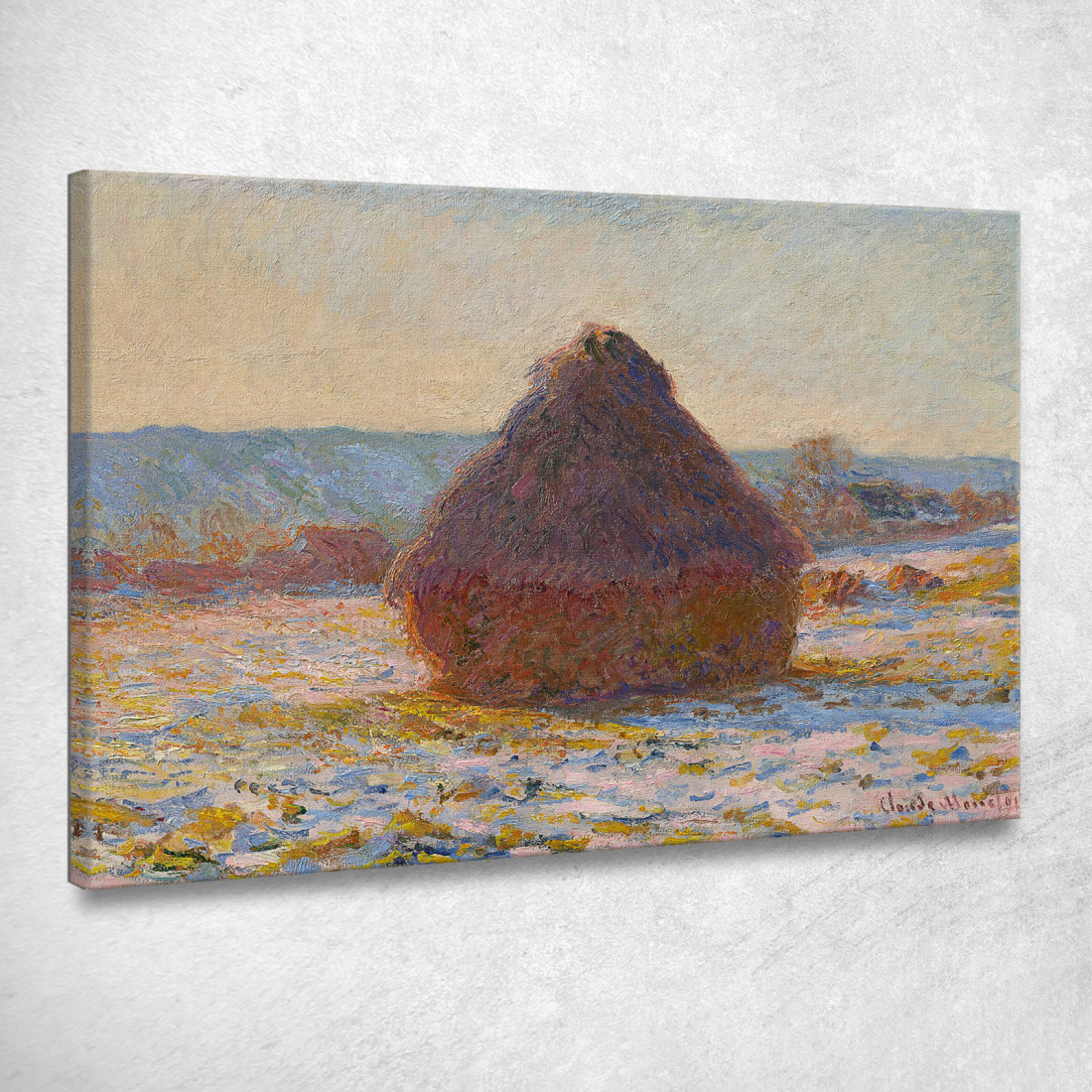 Granaio Alla Luce Del Sole Effetto Neve Claude Monet mnt134 quadro stampato su tela Granaio Alla Luce Del Sole Effetto Neve Claude Monet mnt134 quadro stampato su tela