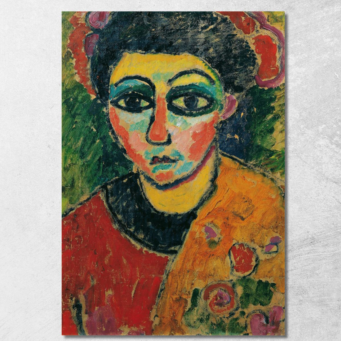 Ritratto Di Signora Alexej von Jawlensky avj78 quadro stampato su tela Ritratto Di Signora Alexej von Jawlensky avj78 quadro stampato su tela