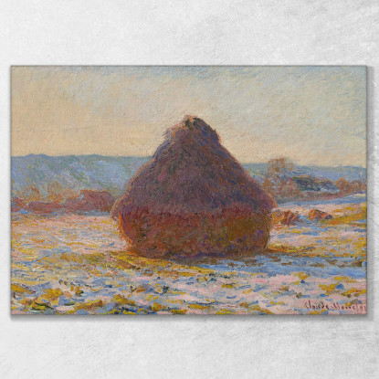 Granaio Alla Luce Del Sole Effetto Neve Claude Monet mnt134 quadro stampato su tela