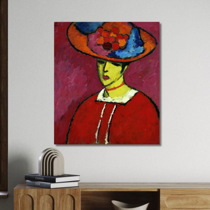 Schokko Con Cappello A Tesa Larga Alexej von Jawlensky avj84 quadro stampato su tela