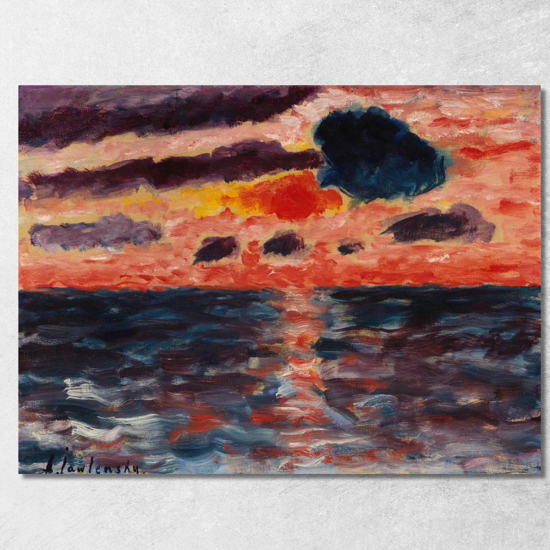 Tramonto Borkum Alexej von Jawlensky avj91 quadro stampato su tela Tramonto Borkum Alexej von Jawlensky avj91 quadro stampato su tela