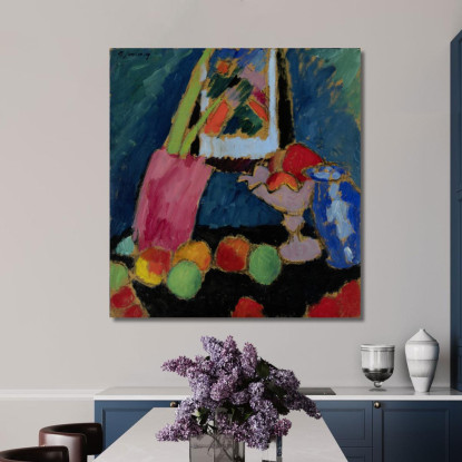 Natura Morta Con Una Ciotola Viola Alexej von Jawlensky avj95 quadro stampato su tela