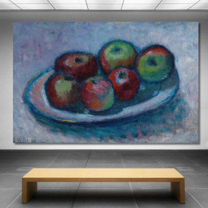 Piatto Con Le Mele Mela Still Life Alexej von Jawlensky avj112 quadro stampato su tela