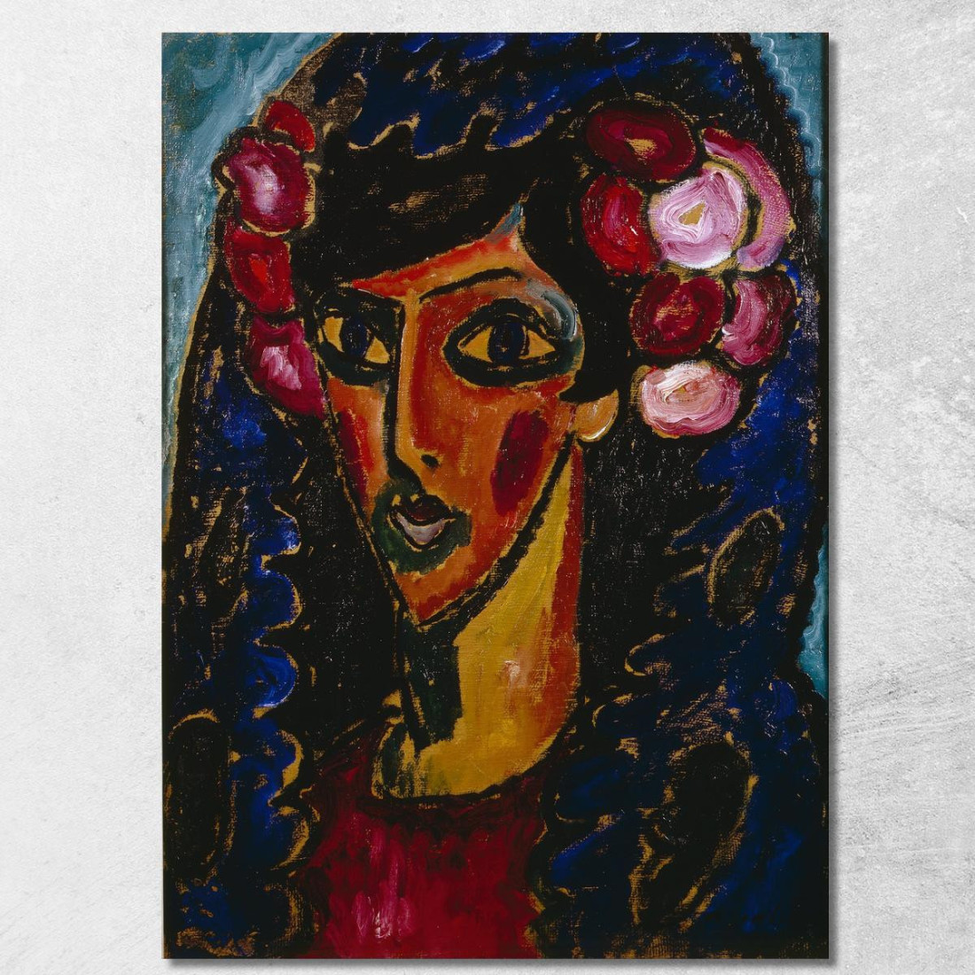 La Mantiglia Blu Alexej von Jawlensky avj114 quadro stampato su tela La Mantiglia Blu Alexej von Jawlensky avj114 quadro stampato su tela