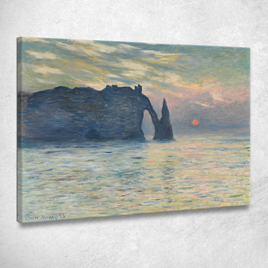La Scogliera Del Tramonto Di Étretat Claude Monet mnt144 quadro stampato su tela La Scogliera Del Tramonto Di Étretat Claude Monet mnt144 quadro stampato su tela
