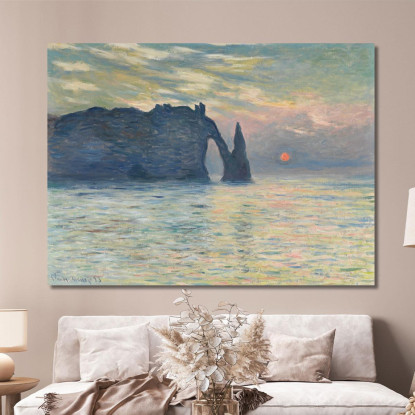 La Scogliera Del Tramonto Di Étretat Claude Monet mnt144 quadro stampato su tela