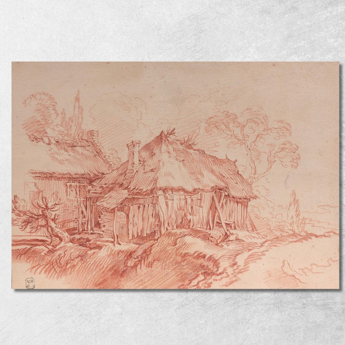 Cottage Dal Tetto Di Paglia In Un Paesaggio Secondo Abraham Bloemaert François Boucher fbc20 quadro stampato su tela Cottage Dal Tetto Di Paglia In Un Paesaggio Secondo Abraham Bloemaert François Boucher fbc20 quadro stampato su tela
