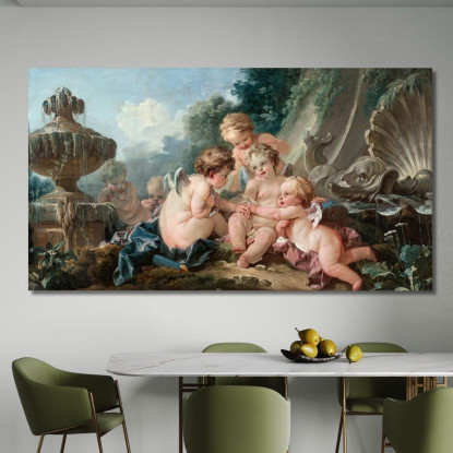 Cupidi In Cospirazione François Boucher fbc23 quadro stampato su tela