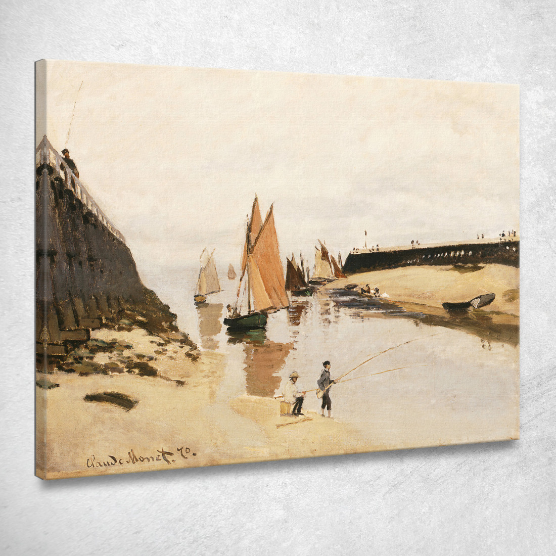 Frangiflutti A Trouville Bassa Marea Claude Monet mnt154 quadro stampato su tela Frangiflutti A Trouville Bassa Marea Claude Monet mnt154 quadro stampato su tela