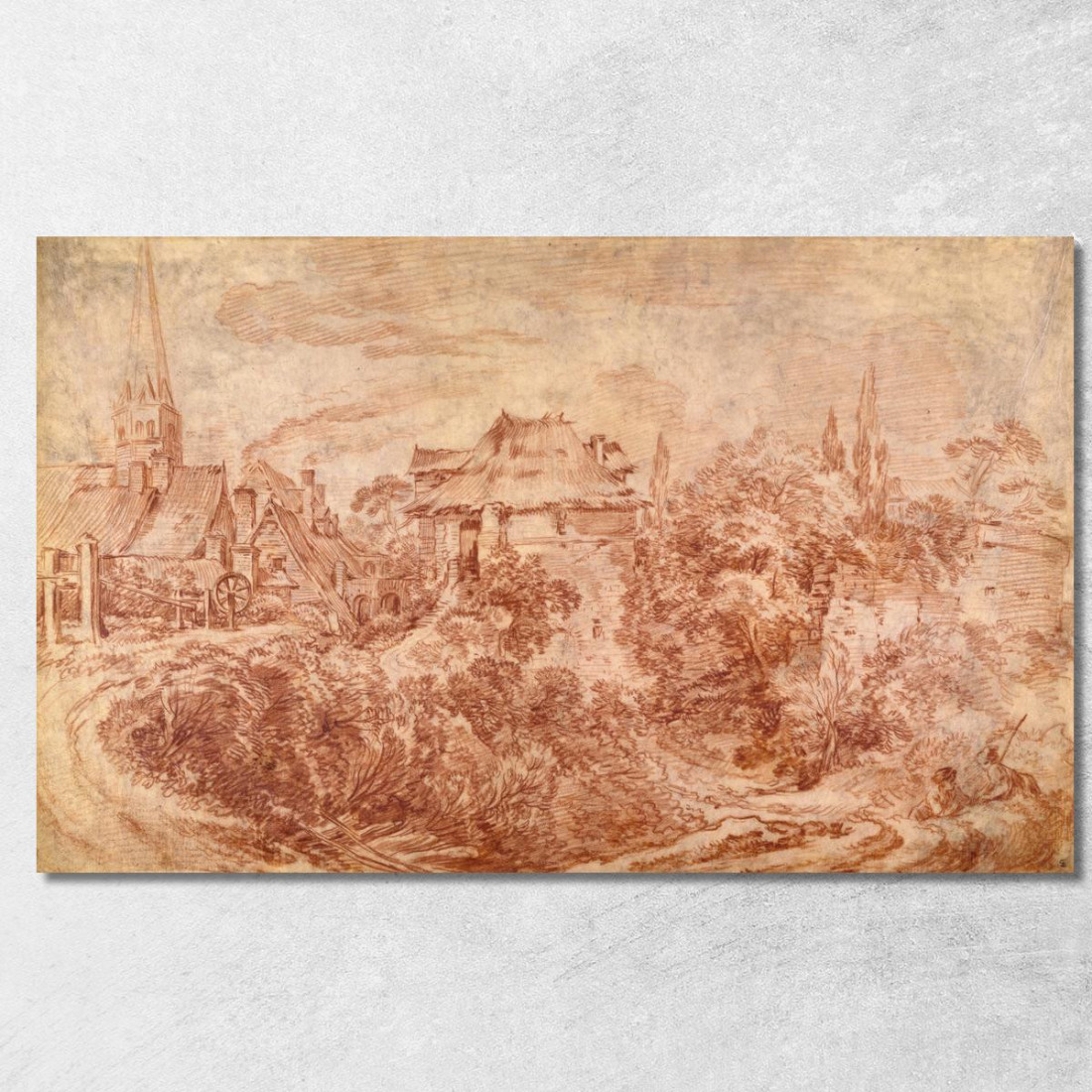 Paesaggio Con Figure François Boucher fbc44 quadro stampato su tela Paesaggio Con Figure François Boucher fbc44 quadro stampato su tela