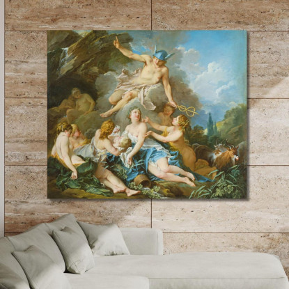 Mercurio Affida Il Bambino Bacco Alle Ninfe François Boucher fbc56 quadro stampato su tela