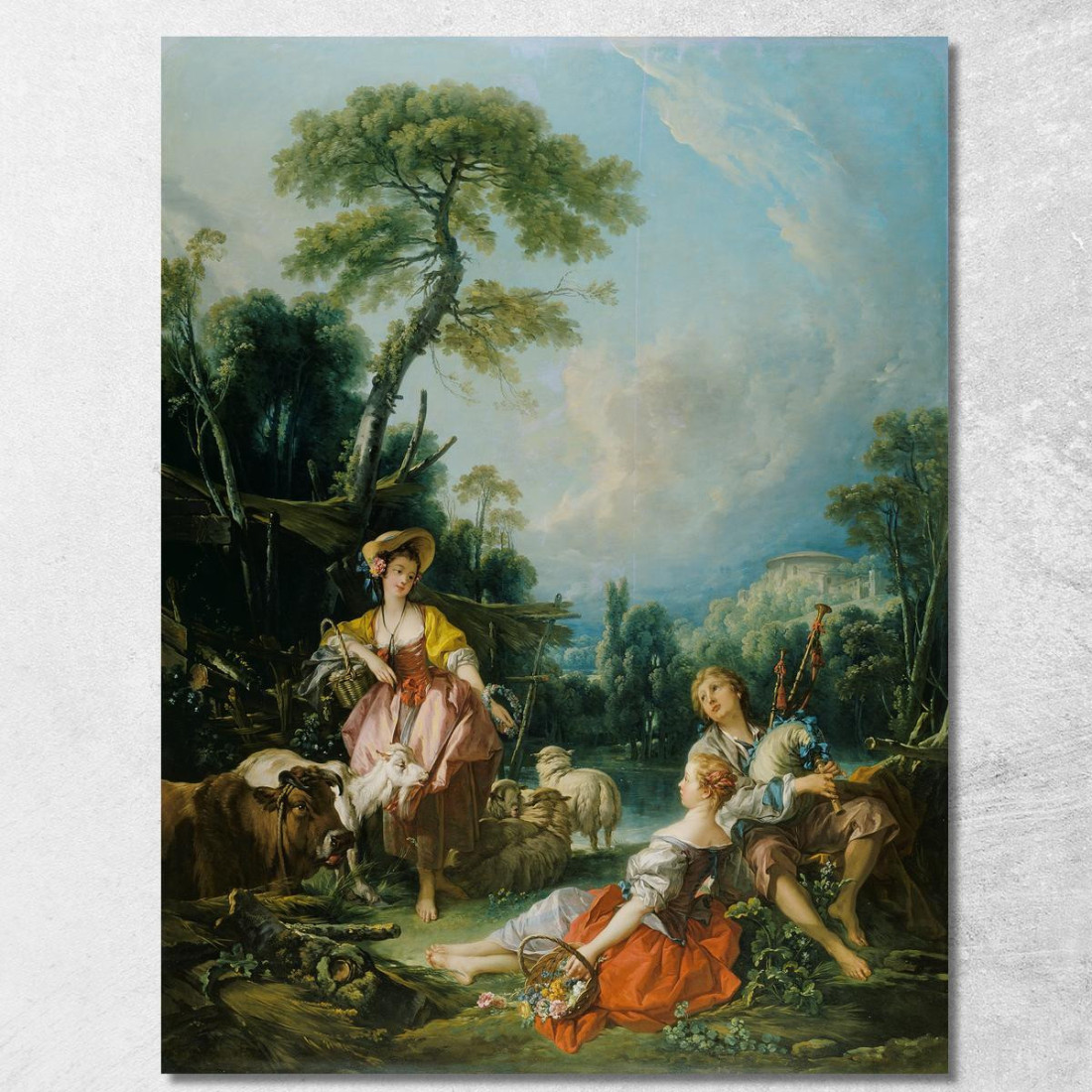 Pastorale Con Suonatore Di Cornamusa François Boucher fbc65 quadro stampato su tela Pastorale Con Suonatore Di Cornamusa François Boucher fbc65 quadro stampato su tela