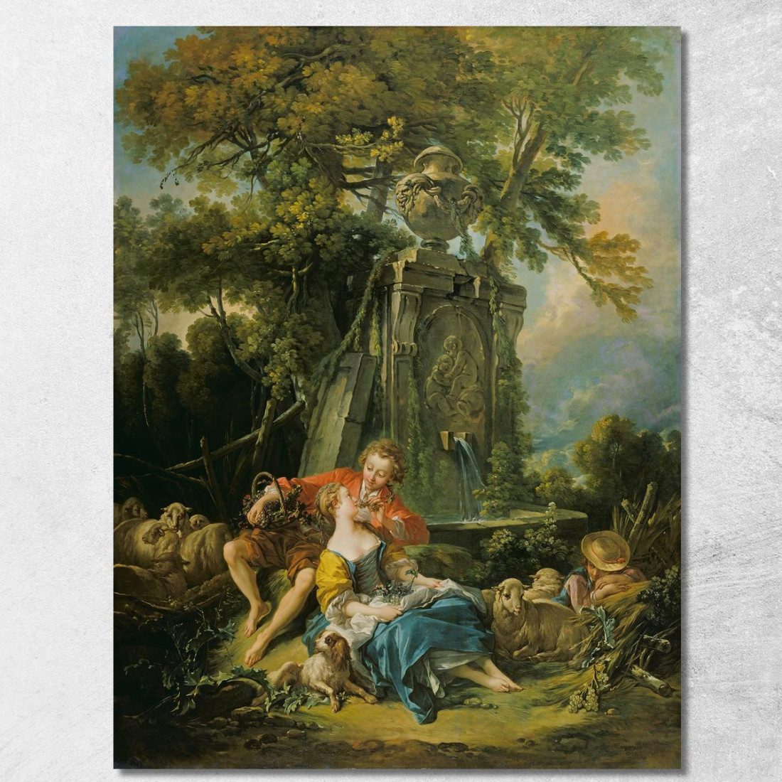 Pastorale Con Una Coppia Vicino Ad Una Fontana François Boucher fbc66 quadro stampato su tela Pastorale Con Una Coppia Vicino Ad Una Fontana François Boucher fbc66 quadro stampato su tela
