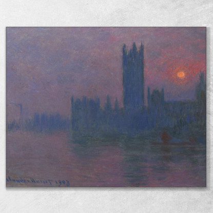 Camere Del Parlamento Tramonto Claude Monet mnt160 quadro stampato su tela