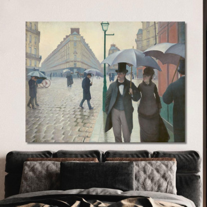 Parigi Street Giorno Di Pioggia Gustave Caillebotte gcl21 quadro stampato su tela