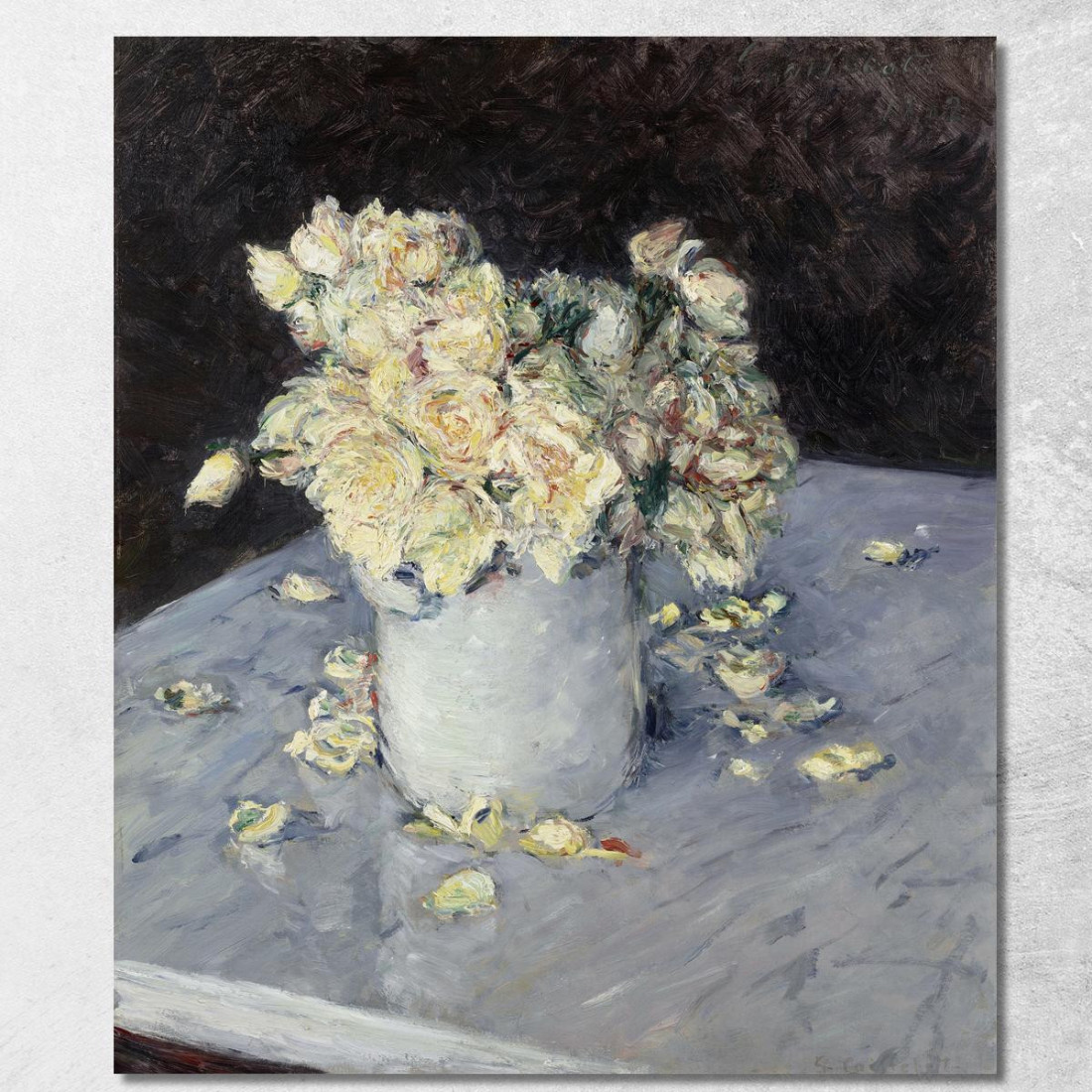 Rose Gialle In Un Vaso Gustave Caillebotte gcl36 quadro stampato su tela Rose Gialle In Un Vaso Gustave Caillebotte gcl36 quadro stampato su tela