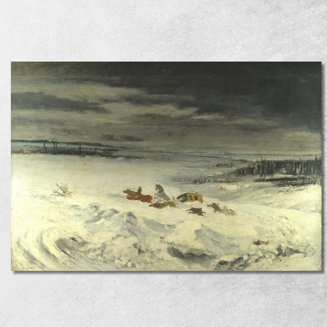 La Diligenza Nella Neve Gustave Courbet cg4 quadro stampato su tela La Diligenza Nella Neve Gustave Courbet cg4 quadro stampato su tela