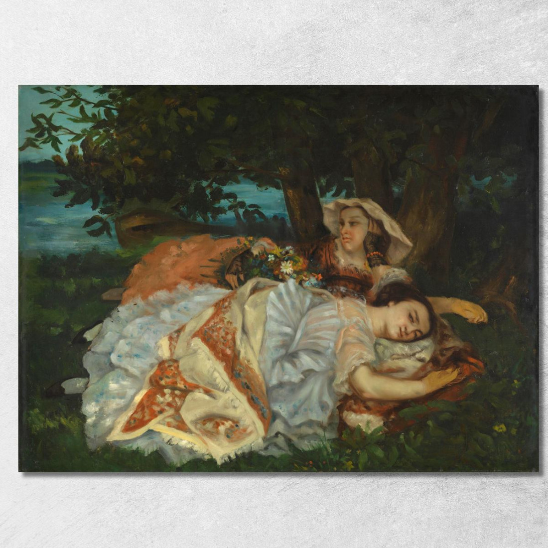 Giovani Donne Sulla Riva Della Senna Gustave Courbet cg5 quadro stampato su tela Giovani Donne Sulla Riva Della Senna Gustave Courbet cg5 quadro stampato su tela