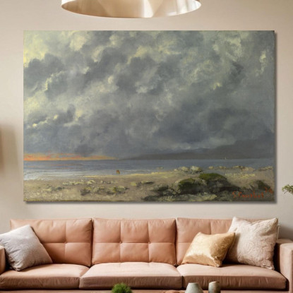 Scene Di Spiaggia Gustave Courbet cg12 quadro stampato su tela