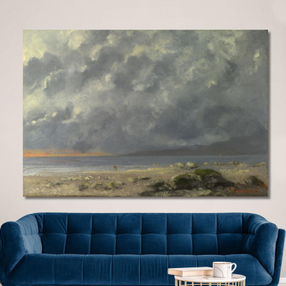 Scene Di Spiaggia Gustave Courbet cg12 quadro stampato su tela