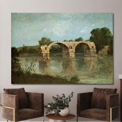 Il Ponte D'Ambrussum Gustave Courbet cg15 quadro stampato su tela