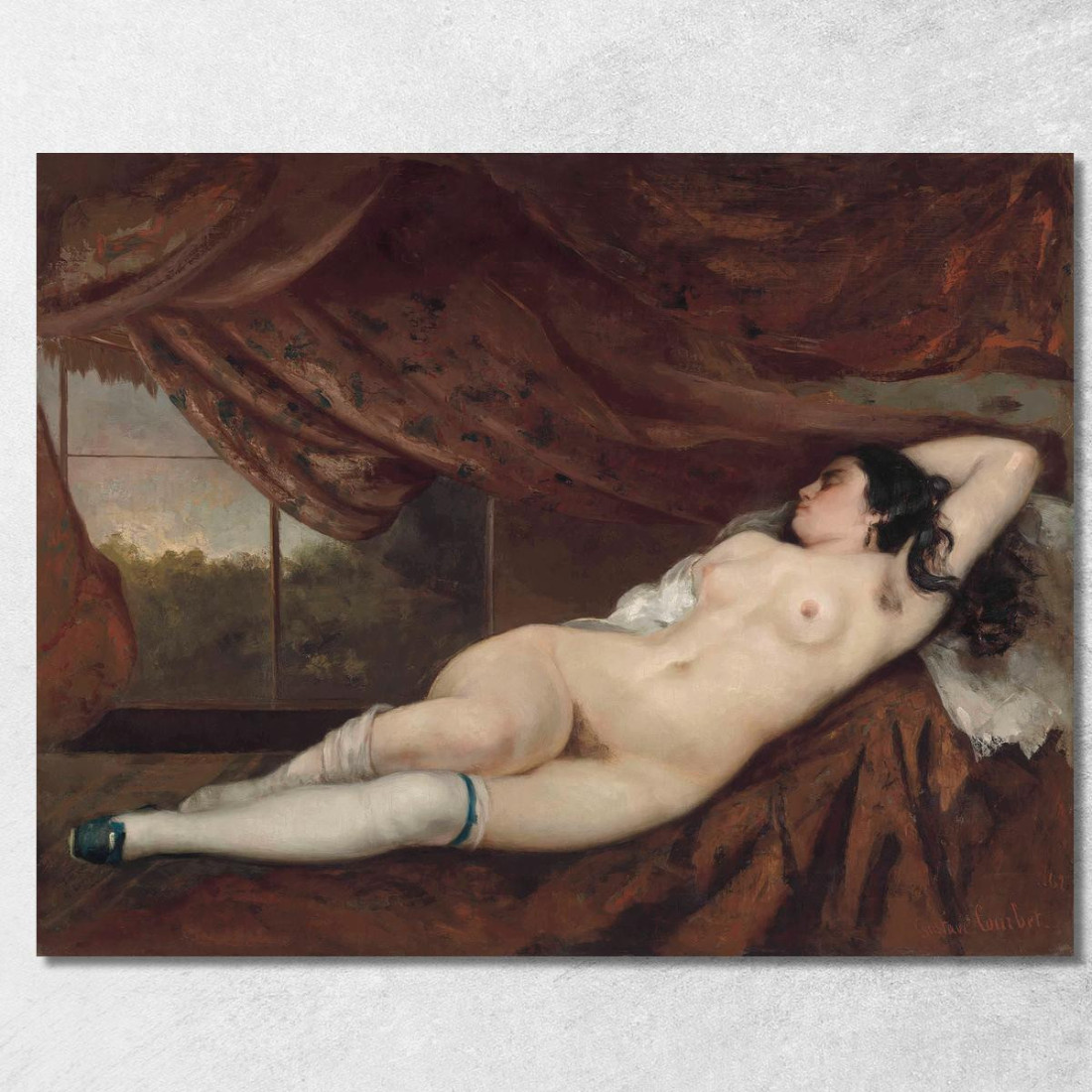 Dormire Donna Nuda Gustave Courbet cg16 quadro stampato su tela Dormire Donna Nuda Gustave Courbet cg16 quadro stampato su tela