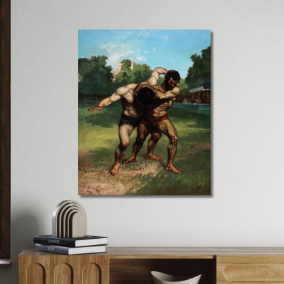 I Lottatori Gustave Courbet cg20 quadro stampato su tela