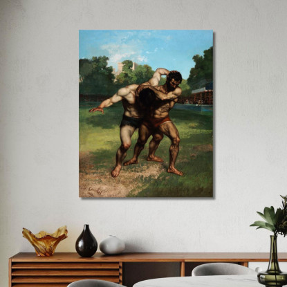 I Lottatori Gustave Courbet cg20 quadro stampato su tela