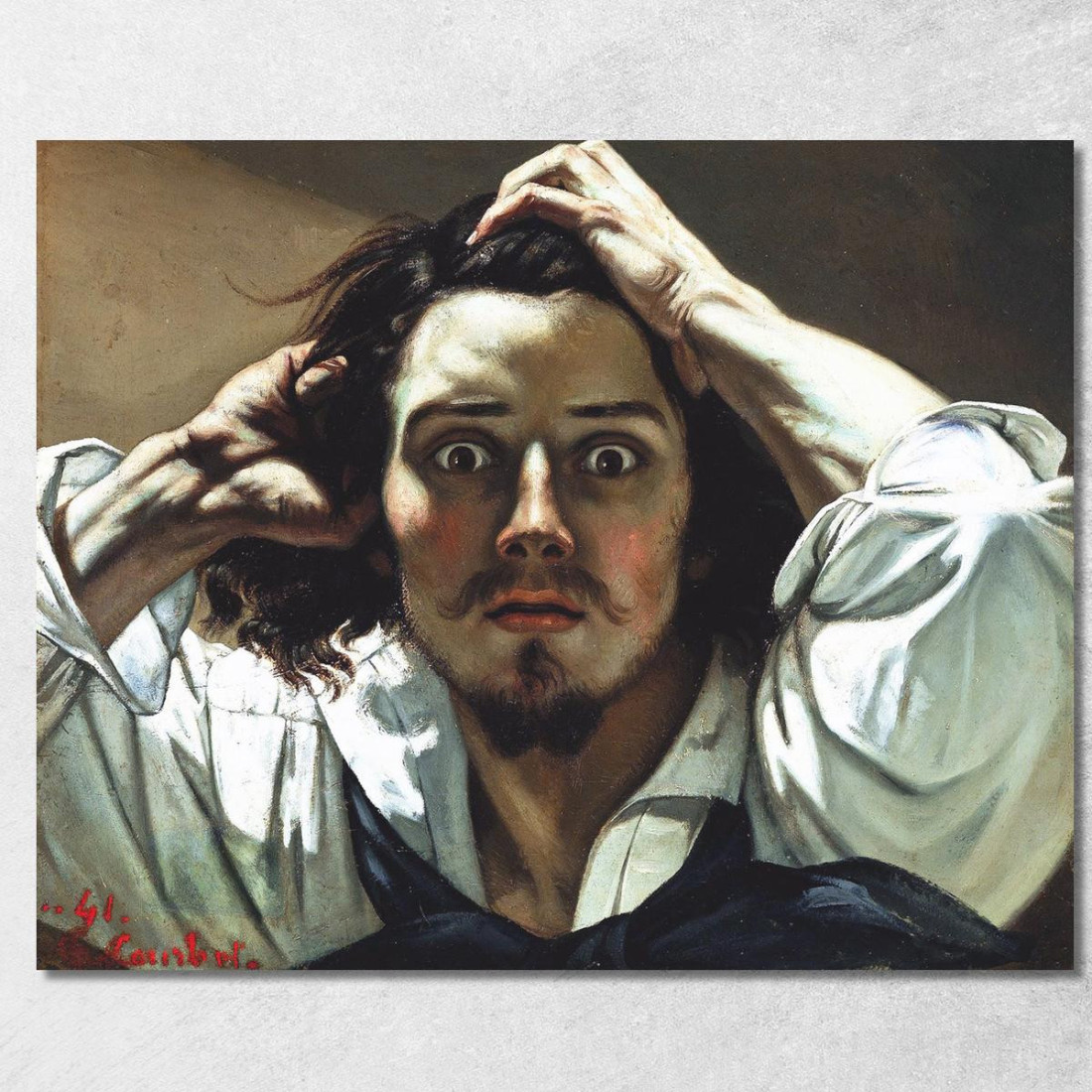 L'Uomo Disperato Gustave Courbet cg22 quadro stampato su tela L'Uomo Disperato Gustave Courbet cg22 quadro stampato su tela