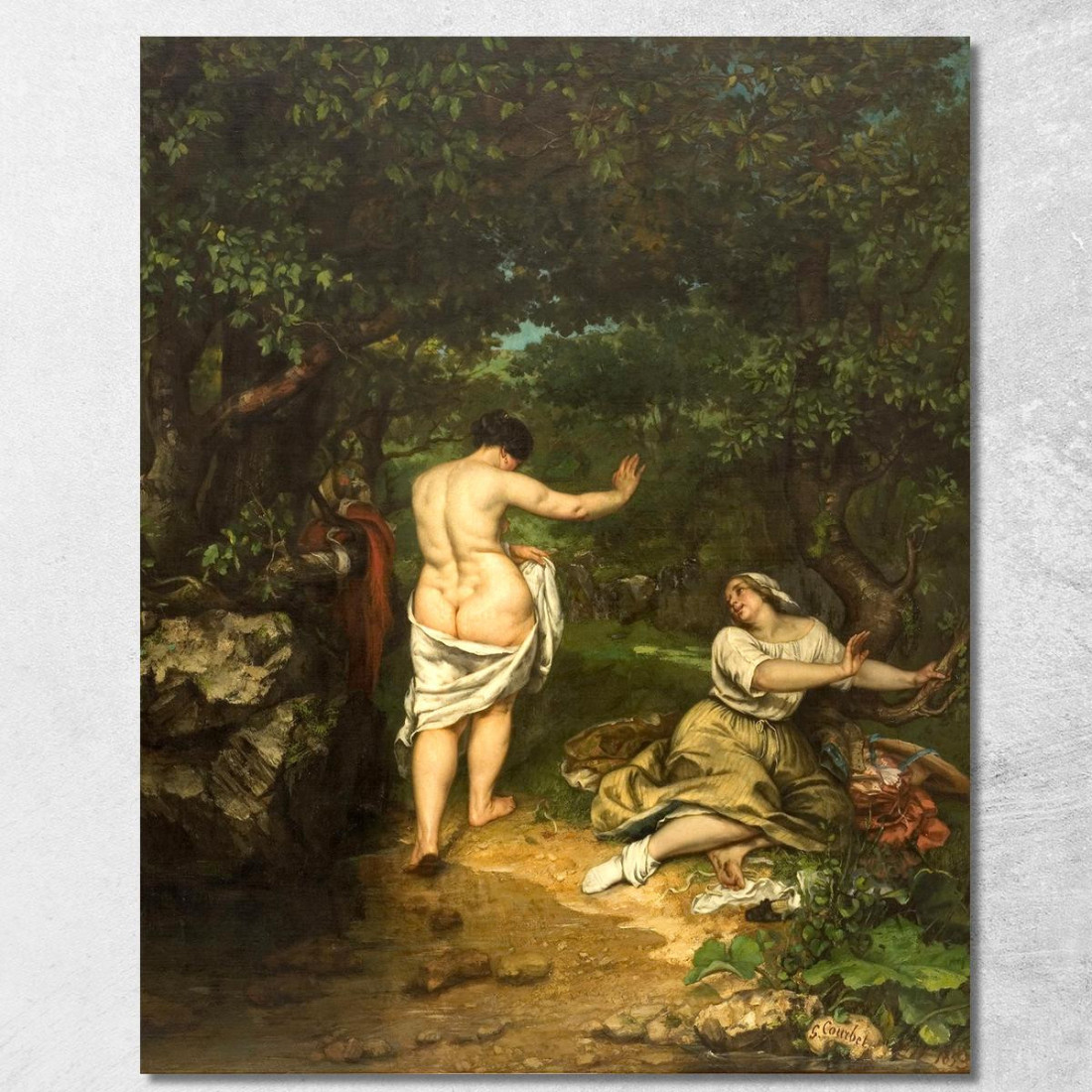 Le Bagnanti Gustave Courbet cg25 quadro stampato su tela Le Bagnanti Gustave Courbet cg25 quadro stampato su tela