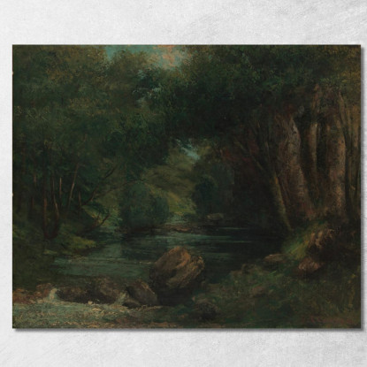 Un Ruscello Nella Foresta Gustave Courbet cg28 quadro stampato su tela