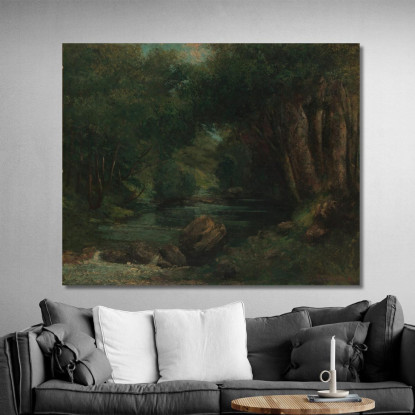 Un Ruscello Nella Foresta Gustave Courbet cg28 quadro stampato su tela