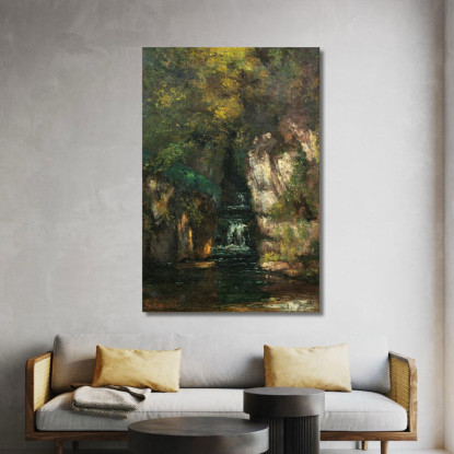 Una Cascata Vicino A Ornans Gustave Courbet cg30 quadro stampato su tela