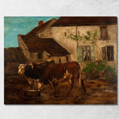 All'Abbeveratoio Gustave Courbet cg35 quadro stampato su tela