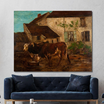 All'Abbeveratoio Gustave Courbet cg35 quadro stampato su tela