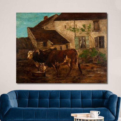 All'Abbeveratoio Gustave Courbet cg35 quadro stampato su tela