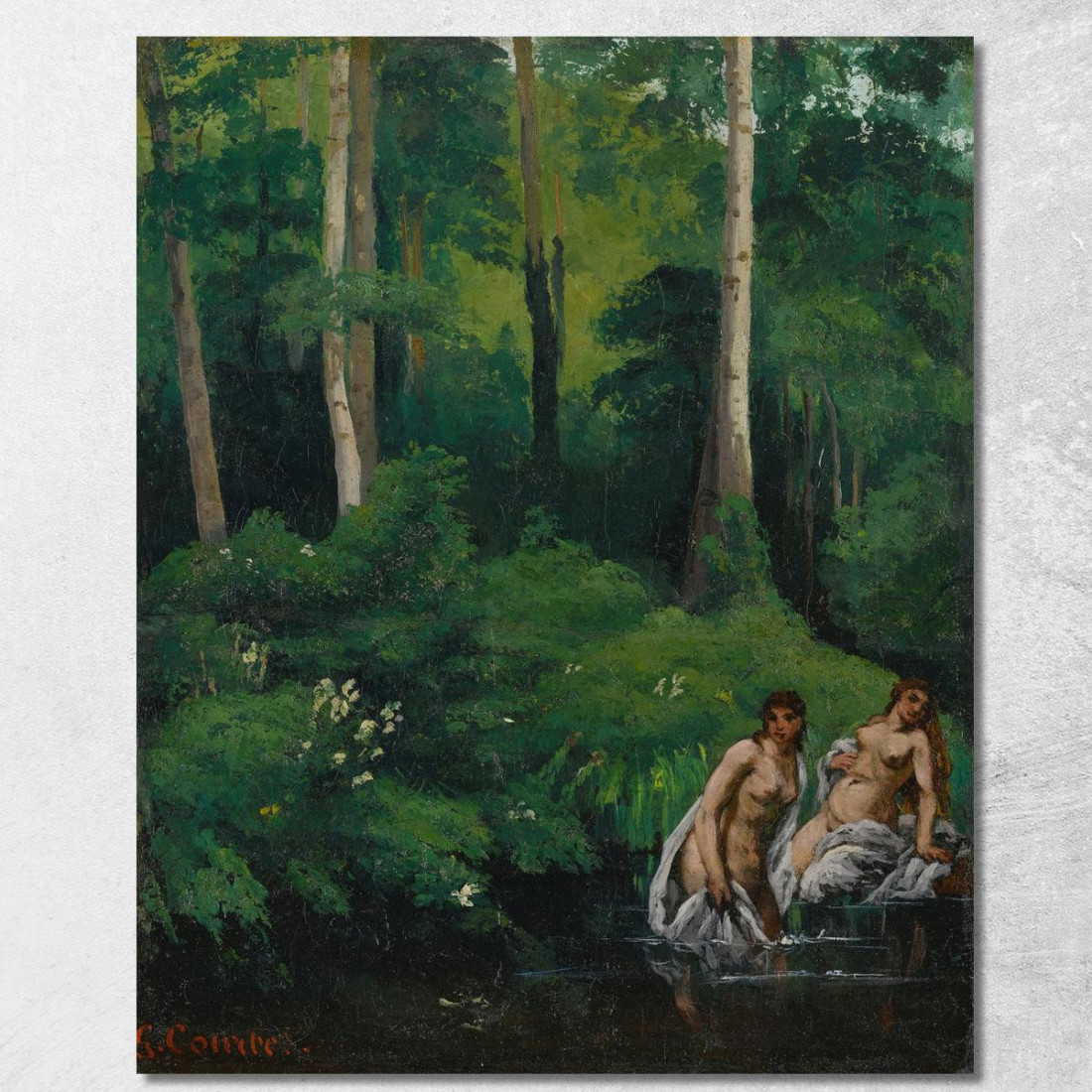 Bagnanti Nella Foresta Gustave Courbet cg38 quadro stampato su tela Bagnanti Nella Foresta Gustave Courbet cg38 quadro stampato su tela