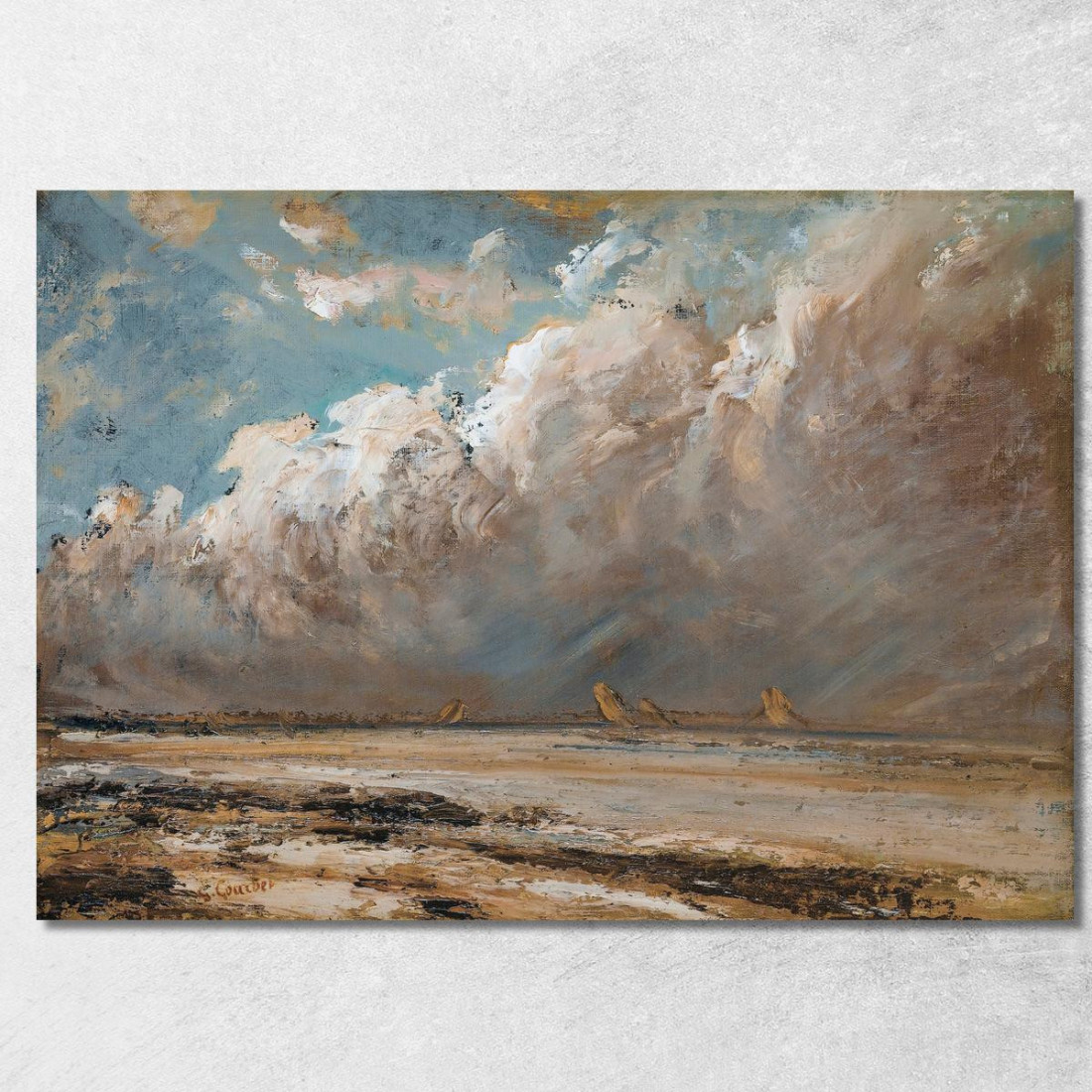 Spiaggia In Normandia 2 Gustave Courbet cg40 quadro stampato su tela Spiaggia In Normandia 2 Gustave Courbet cg40 quadro stampato su tela
