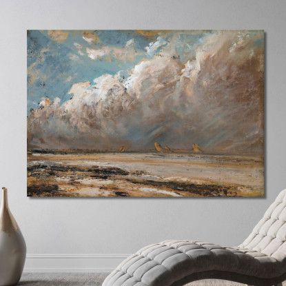 Spiaggia In Normandia 2 Gustave Courbet cg40 quadro stampato su tela