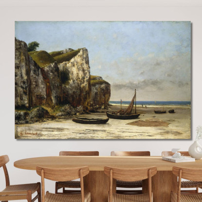 Spiaggia In Normandia Gustave Courbet cg41 quadro stampato su tela
