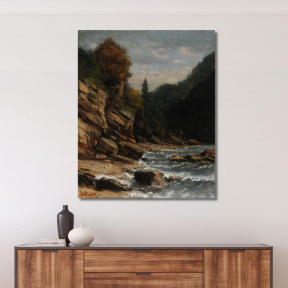 Rive Del Lago Di Ginevra Gustave Courbet cg47 quadro stampato su tela
